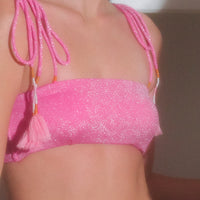 very sparkly glitter bandeau bathing suit top